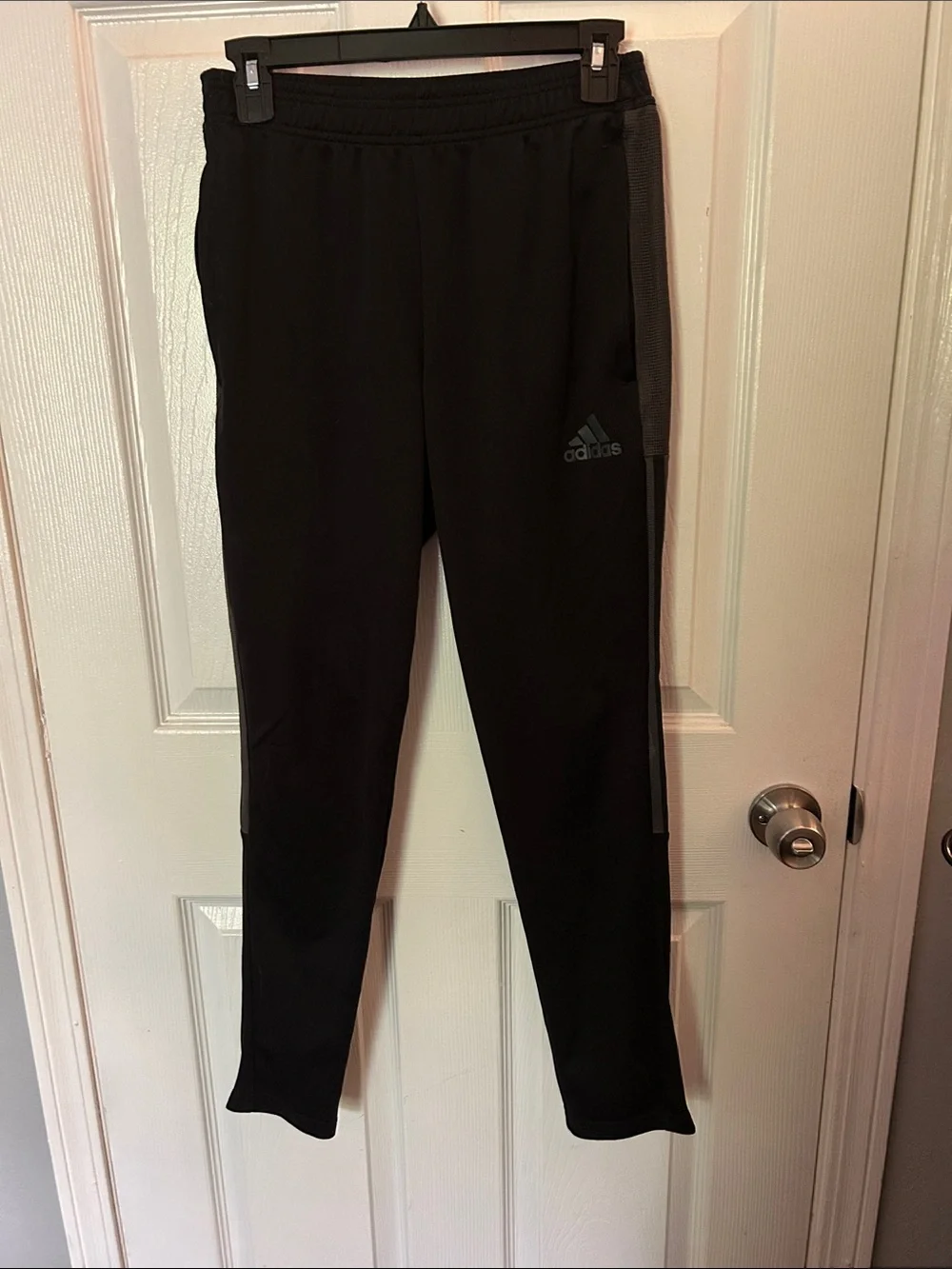 adidas Black Joggers with Gray Side Panel